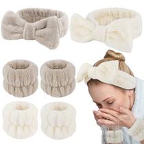 Conjunto de 6 Bandanas e Pulseiras de Spa WHAVEL para Lavagem Facial