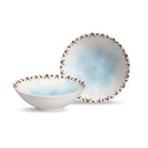 Conjunto de 6 Bowls de Cerâmica Decorado Natal Snow 15,5cm Alleanza