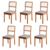 Conjunto de 6 Cadeiras de Jantar Santiago em Tecido Boucle