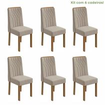 Conjunto de 6 Cadeiras para Sala de Jantar Exclusive Amêndoa Clean/Naturale Creme