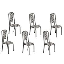 Conjunto de 6 cadeiras R451/17 Madmelos com encosto craqueado - Preto
