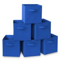 Conjunto de 6 caixas de armazenamento Casafield em tecido dobrável Cube Blue