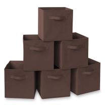 Conjunto de 6 caixas de armazenamento Casafield em tecido dobrável Cube Brown