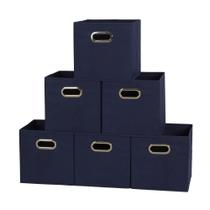 Conjunto de 6 caixas de armazenamento em tecido dobrável Household Essentials Conjunto de 6 caixas de armazenamento em tecido dobrável Household Essentials