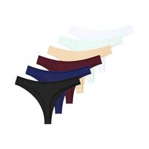 Conjunto De 6 Calcinhas De Algodão Com Cintura Baixa Para Mulheres, Intimates Macios S-XL, G-String