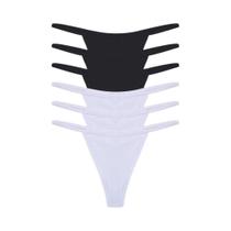 Conjunto De 6 Calcinhas De Algodão Sem Costura Para Mulheres, G-String Respirável, Lingerie Sexy Em