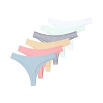 Conjunto De 6 Calcinhas Femininas De Algodão Canelado Com Cintura Baixa, Macias, Tamanhos S-XL, Cor