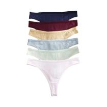 Conjunto De 6 Calcinhas G-String De Algodão Com Cintura Baixa Para Mulheres, Tamanhos S-XL, Cores Conjunto De 6 Calcinhas G-String De Algodão Com Cintura Baixa Para Mulheres, Tamanhos S-XL, Cores