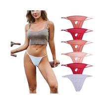 Conjunto De 6 Calcinhas G-String De Algodão Sexy De Cintura Baixa Para Mulheres Lingerie Íntima Conjunto De 6 Calcinhas G-String De Algodão Sexy De Cintura Baixa Para Mulheres Lingerie Íntima