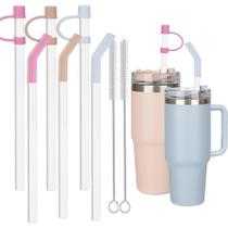 Conjunto de 6 Canudos de Silicone para Stanley Tumbler Jetstop com Capa