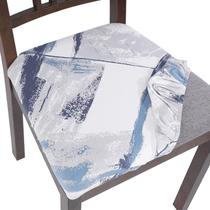 Conjunto de 6 capas de assento de cadeira SearchI Stretch impressas em azul/branco Conjunto de 6 capas de assento de cadeira SearchI Stretch impressas em azul/branco