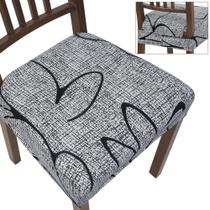 Conjunto de 6 capas de assento para cadeiras de jantar Search I Stretch Grey Lotus Conjunto de 6 capas de assento para cadeiras de jantar Search I Stretch Grey Lotus
