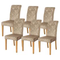 Conjunto de 6 capas de cadeira de jantar FORCHEER, bege, elástico