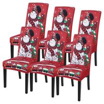 Conjunto de 6 capas de cadeira SearchI Christmas Xmas Snowman Conjunto de 6 capas de cadeira SearchI Christmas Xmas Snowman