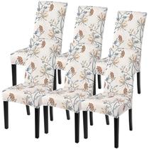 Conjunto de 6 capas para cadeiras de sala de jantar SearchI Elegant Blossom Conjunto de 6 capas para cadeiras de sala de jantar SearchI Elegant Blossom