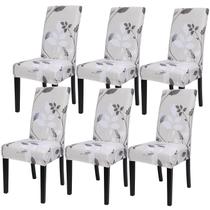 Conjunto de 6 capas para cadeiras de sala de jantar Searchi Floral Pattern Conjunto de 6 capas para cadeiras de sala de jantar Searchi Floral Pattern