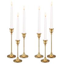 Conjunto de 6 castiçais PNAVMG para velas cônicas em latão e ouro Conjunto de 6 castiçais PNAVMG para velas cônicas em latão e ouro