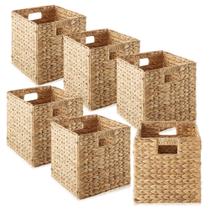 Conjunto de 6 cestos organizadores Casafield 27 x 27 x 27 cm em aguapé