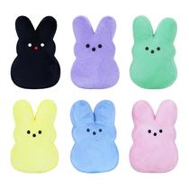 Conjunto de 6 Coelhinhos de Pelúcia Macia Periyholev 6cm para Páscoa