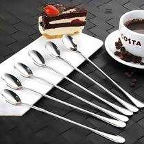 Conjunto De 6 Colheres De Café Em Aço Inoxidável Com Cabo Grande Para Sorvete E Sobremesa 19.5x2.8cm