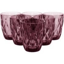 Conjunto de 6 Copos Água de Vidro Rosa Para Cozinha 270ml Conjunto de 6 Copos Água de Vidro Rosa Para Cozinha 270ml
