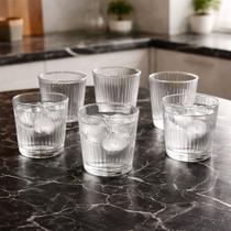 Conjunto de 6 Copos Baixo 360ml De Vidro Tmax Lines
