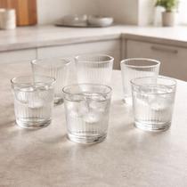 Conjunto De 6 Copos Baixo De Vidro Tmax Lines 360ml
