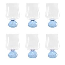 Conjunto De 6 Copos Em Vidro Base Esfera Azul 440Ml BTC Conjunto De 6 Copos Em Vidro Base Esfera Azul 440Ml BTC