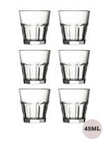 Conjunto de 6 Copos Shot Vidro 45ml Casual Class Home Drink Shot Dose Bar Bebida Cachaça Coquetel Tequila Restaurante