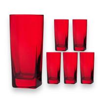 Conjunto De 6 Copos Texas 320ml Quadrado Água Suco Conjunto De 6 Copos Texas 320ml Quadrado Água Suco