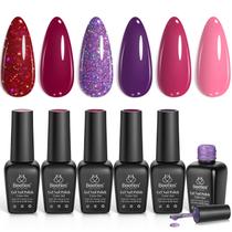 Conjunto de 6 cores de esmalte de gel Beetles Ruby Sonatas Collection