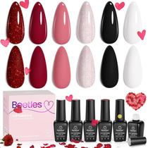 Conjunto de 6 cores de esmalte de gel Beetles Spring Queen of Hearts Conjunto de 6 cores de esmalte de gel Beetles Spring Queen of Hearts