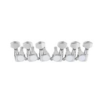 Conjunto De 6 Cravelhas Cromadas Com Trava Para Guitarra, Cabeçotes Universais Para Guitarras