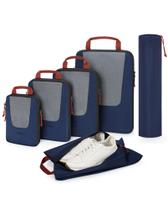 Conjunto de 6 Cubos de Compressão BAGSMART para Viagem - Marinho Conjunto de 6 Cubos de Compressão BAGSMART para Viagem - Marinho