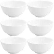 Conjunto de 6 Cumbucas de Porcelana Brancas 200ml Bowls Lyor Clean Pequenos 10,5x5cm