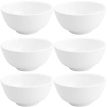 Conjunto de 6 Cumbucas de Porcelana Brancas 200ml Bowls Lyor Clean Pequenos 10,5x5cm
