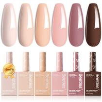Conjunto de 6 Esmaltes em Gel para Unhas - Cores Nude e Marrom - 15ml cada