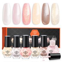 Conjunto de 6 Esmaltes Modelones: Branco Pérola, Rosa e Nude Conjunto de 6 Esmaltes Modelones: Branco Pérola, Rosa e Nude