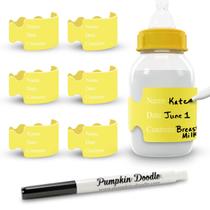 Conjunto de 6 Etiquetas Reutilizáveis para Mamadeira Pumpkin Doodle Conjunto de 6 Etiquetas Reutilizáveis para Mamadeira Pumpkin Doodle