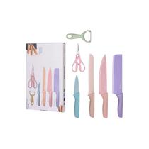 Conjunto de 6 facas de cozinha coloridas de aço inoxidável