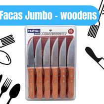 Conjunto de 6 Facas Jumbo Wooden para Churrasco - Fratelli