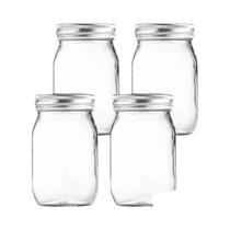 Conjunto De 6 Frascos De Vidro Mason De Boca Regular De 16oz Com Abridor De Borracha, Frascos De