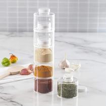 Conjunto De 6 Frascos Empilháveis Para Temperos, Economia De Espaço, Frascos De Temperos Com Tampas