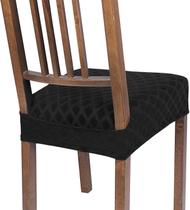 Conjunto de 6 Fundas para Asientos de Silla de Comedor SearchI Jacquard Negro Conjunto de 6 Fundas para Asientos de Silla de Comedor SearchI Jacquard Negro