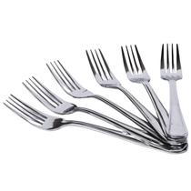conjunto de 6 garfo talher aço inox para cozinha restaurante refeição sobremessa