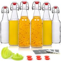 Conjunto de 6 Garrafas de Vidro WILLDAN 473 ml com Tampa Hermética e à Prova de Vazamentos