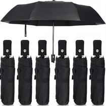 Conjunto de 6 Guarda-chuvas Compactos Automáticos à Prova de Vento Jexine Preto Conjunto de 6 Guarda-chuvas Compactos Automáticos à Prova de Vento Jexine Preto