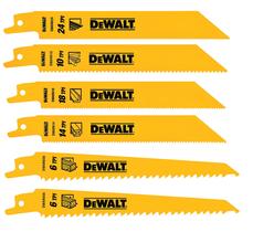 Conjunto de 6 Lâminas de Serra Recíproca DEWALT DW4856 - Metal e Madeira