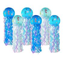 Conjunto de 6 lanternas de medusa azul Lampshade OBXT 12" Conjunto de 6 lanternas de medusa azul Lampshade OBXT 12"