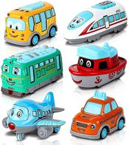 Conjunto de 6 mini carros de brinquedo Pullback Conjunto de 6 mini carros de brinquedo Pullback